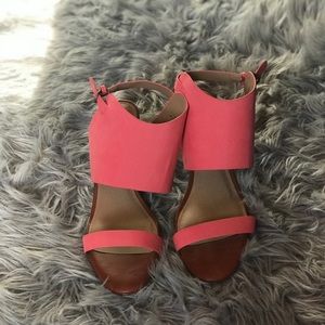 Pink heeled sandals